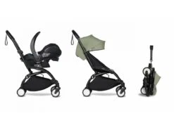 Babyzen BU1032 - Poussette YOYO² 6+ Olive, Siège Auto - Cadre Noir