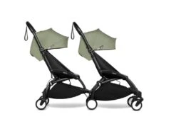Babyzen BU1056 - Poussette Double YOYO² 6+ Olive - Cadre Noir