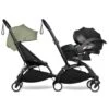 Babyzen BU1058 - Poussette Double YOYO² 6+ Olive, Siège-auto - Cadres Noirs