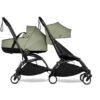 Babyzen BU1060 - Poussette Double YOYO² Nacelle, 6+ Olive - Cadre Noir