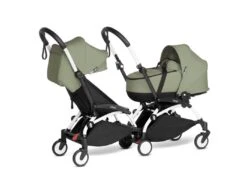 Babyzen BU1061 - Poussette Double YOYO² Nacelle, 6+ Olive - Cadre Blanc -Poussette Promotion Boutique babyzen bu1061 poussette double yoyo nacelle 6 olive cadre blanc 1400 2