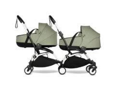Babyzen BU1063 - Poussette Double YOYO² Nacelles Olive - Cadre Blanc