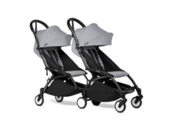Babyzen BU1068 - Poussette Double YOYO² 6+ Stone - Cadre Noir