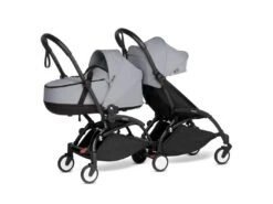 Babyzen BU1070 - Poussette Double YOYO² Nacelle, 6+ Stone - Cadre Noir