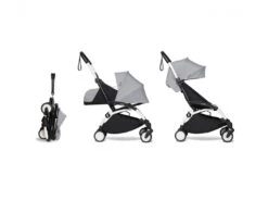 Babyzen BU1075 - Poussette YOYO² - Pack 0+/6+ Stone - Cadre Blanc