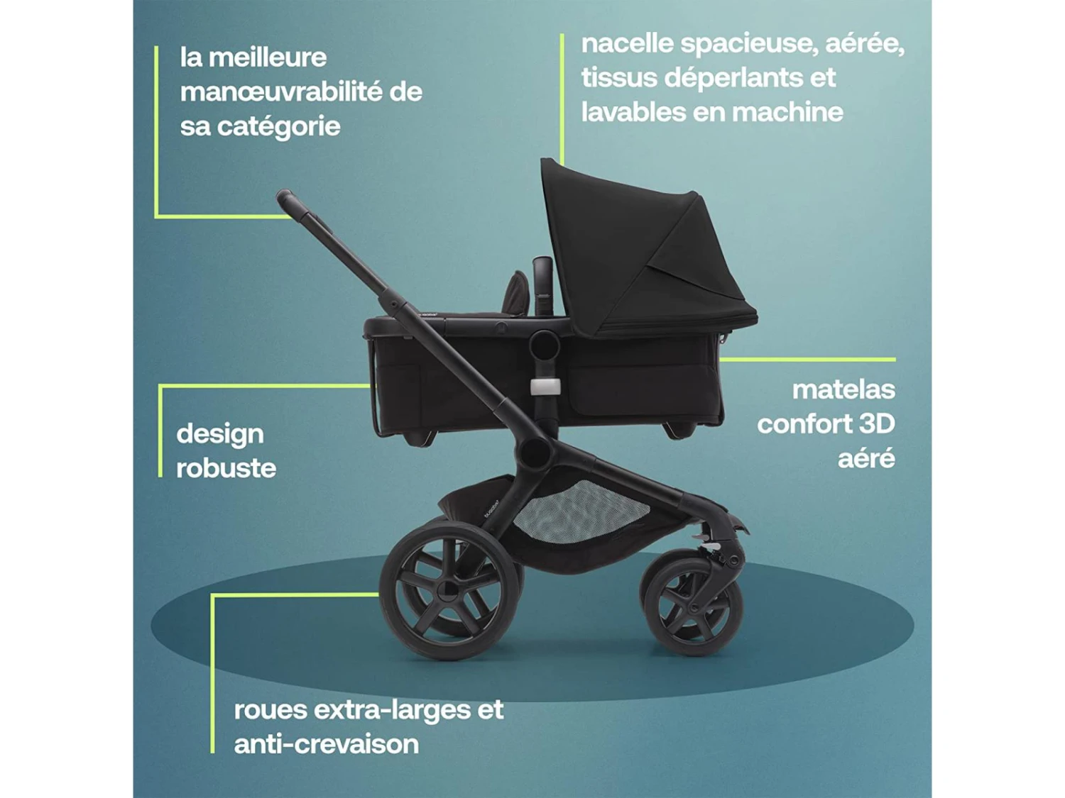 100051002 - Poussette Bugaboo Fox 5 Complète Noire - Nuit Noir (Midnight Black) 5 100051002 - Poussette Bugaboo Fox 5 Complète Noire - Nuit Noir (Midnight Black) – Image 5
