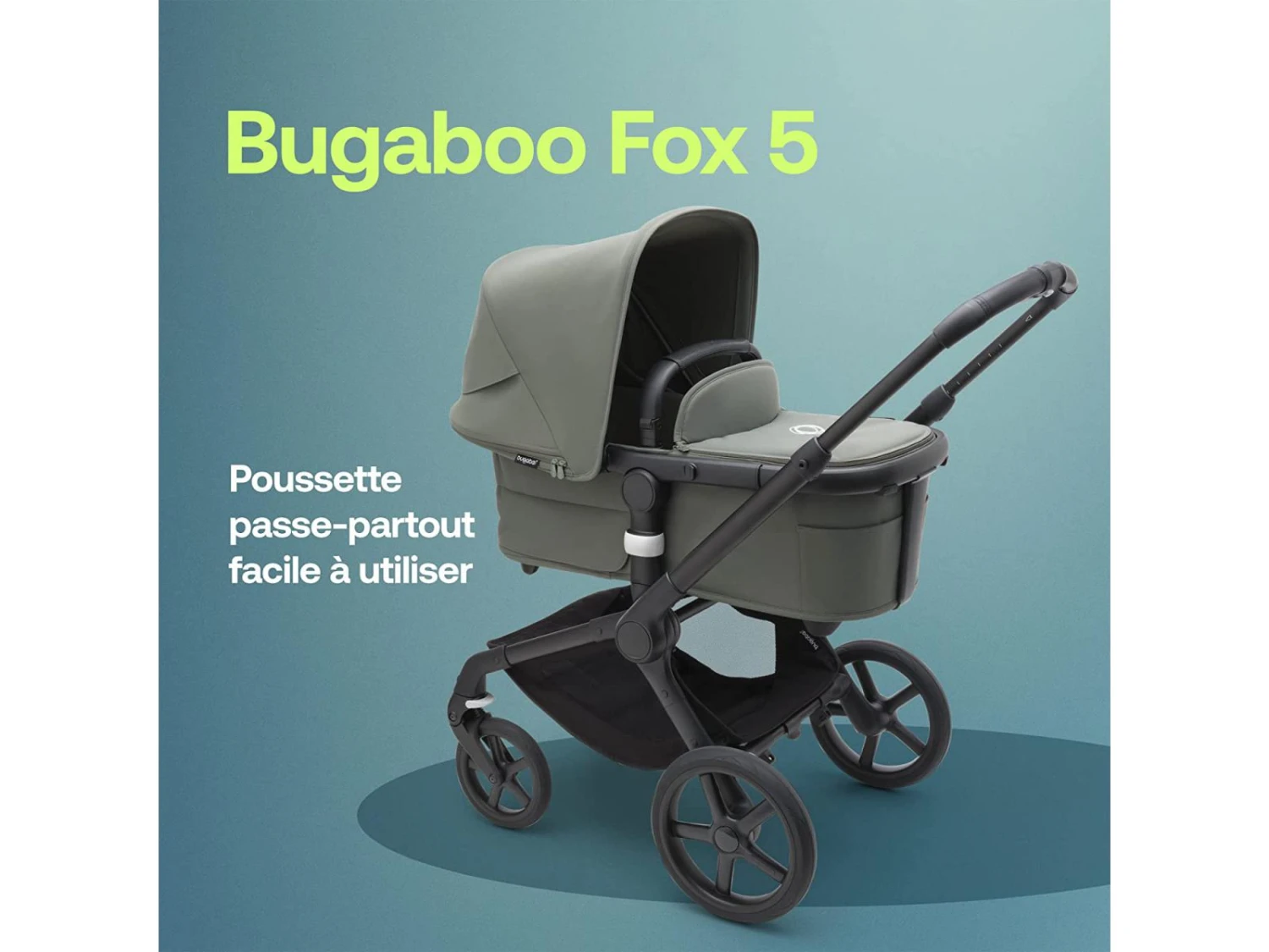 100051031 - Poussette Bugaboo Fox 5 Complète Noire - Vert Forêt (Forest Green) 2 100051031 - Poussette Bugaboo Fox 5 Complète Noire - Vert Forêt (Forest Green) – Image 2