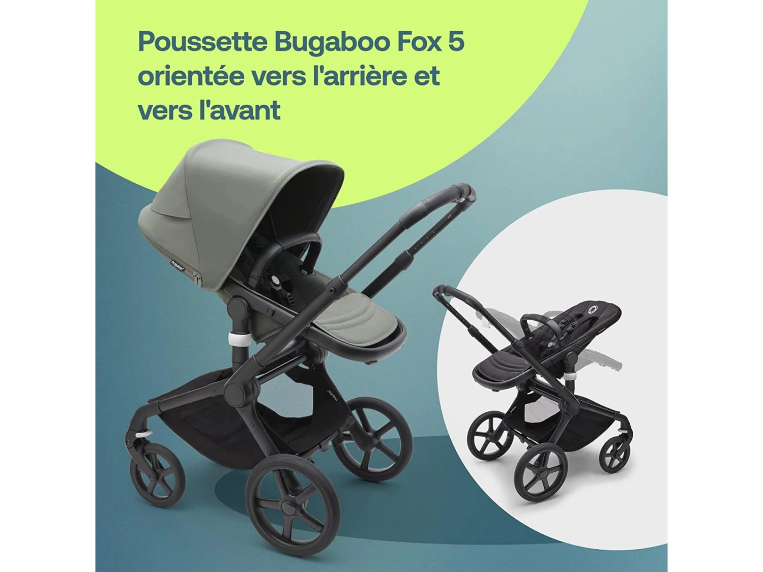 100051031 - Poussette Bugaboo Fox 5 Complète Noire - Vert Forêt (Forest Green) 3 100051031 - Poussette Bugaboo Fox 5 Complète Noire - Vert Forêt (Forest Green) – Image 3