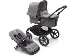 100051054 - Poussette Bugaboo Fox 5 Complète Noire - Gris Mélange (Grey Melange)