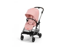 CYBEX 522002655 - Poussette Citadine Ultra Légère Melio 3 - Taupe / Hibiscus Red