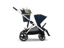 CYBEX 522002707 - Poussette Double Gazelle S - Châssis Silver Et Siège Ocean Blue