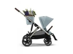 CYBEX 522002709 - Poussette Double Gazelle S - Châssis Taupe Et Siège Sky Blue