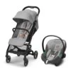 CYBEX 522003713 - Poussette Ultra Compacte Beezy Incl Coque Auto Siège Auto Aton S2 I-SIZE - Lava Grey
