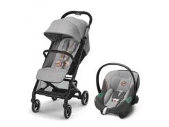 CYBEX 522003713 - Poussette Ultra Compacte Beezy Incl Coque Auto Siège Auto Aton S2 I-SIZE - Lava Grey