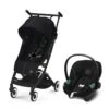 CYBEX 522003719 - Poussette Ultra Compacte Libelle Incl Coque Auto Siège Auto Aton S2 I-SIZE - Moon Black