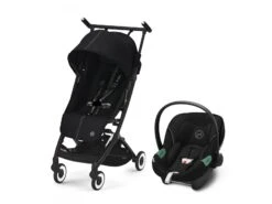 CYBEX 522003719 - Poussette Ultra Compacte Libelle Incl Coque Auto Siège Auto Aton S2 I-SIZE - Moon Black