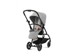 CYBEX 522003769 - Poussette Compacte Et Rotative Eezy S Twist+2 - Châssis Noir Et Siège Lava Grey - Système De Rotation 360°