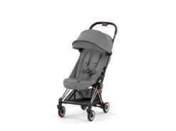 CYBEX 522004255 - Coya - Poussette Citadine Ultra Compacte - Châssis Rose Gold Et Siège Mirage Grey