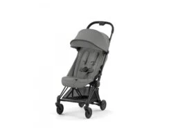 CYBEX 522004325 - Coya - Poussette Citadine Ultra Compacte - Châssis Matt Black Et Siège Mirage Grey