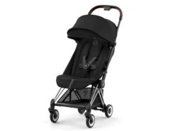 CYBEX 522004385 - Coya - Poussette Citadine Ultra Compacte - Châssis Chrome Dark Brown - Siège Sepia Black