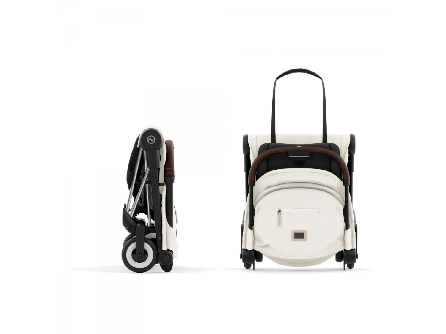 CYBEX 522004405 - Coya - Poussette Citadine Ultra Compacte - Châssis Chrome Dark Brown - Siège Off White 2 CYBEX 522004405 - Coya - Poussette Citadine Ultra Compacte - Châssis Chrome Dark Brown - Siège Off White – Image 2