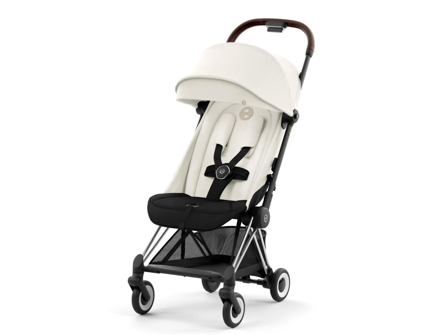 CYBEX 522004405 - Coya - Poussette Citadine Ultra Compacte - Châssis Chrome Dark Brown - Siège Off White 1 CYBEX 522004405 - Coya - Poussette Citadine Ultra Compacte - Châssis Chrome Dark Brown - Siège Off White