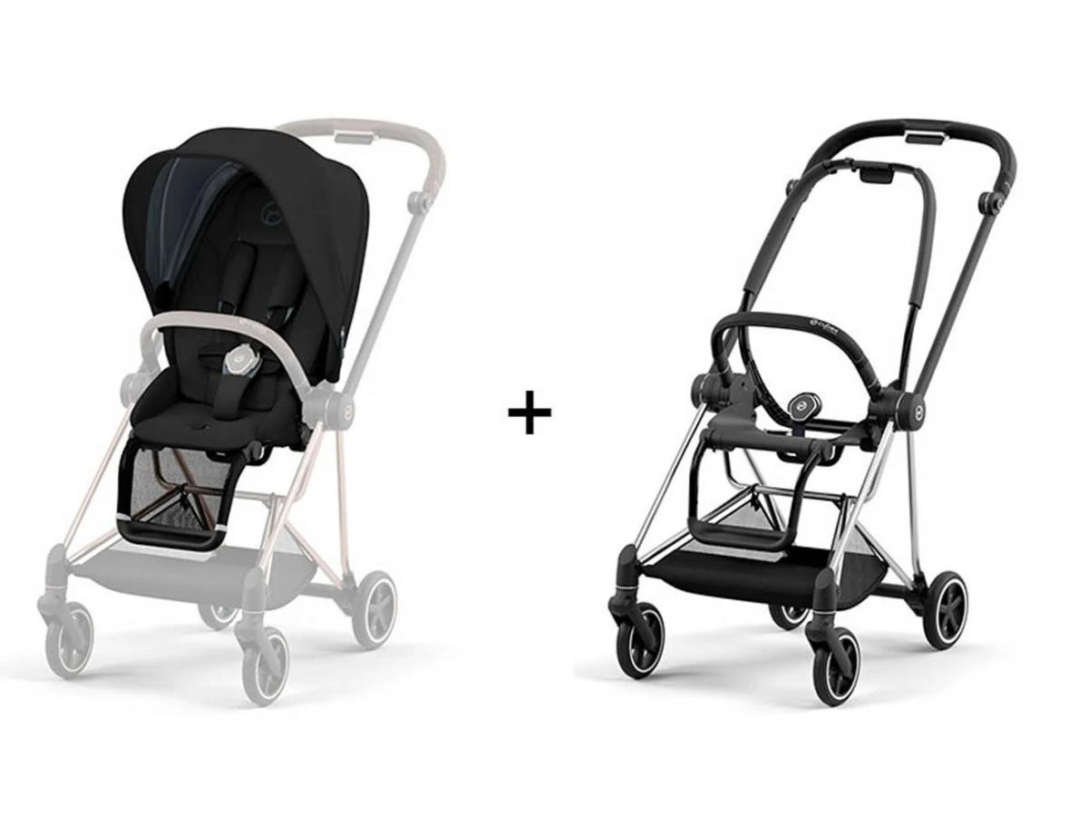 CYBEX BU544 - Poussette MIOS 3 Châssis Chrome Noir Habillage Deep Black 2 CYBEX BU544 - Poussette MIOS 3 Châssis Chrome Noir Habillage Deep Black – Image 2