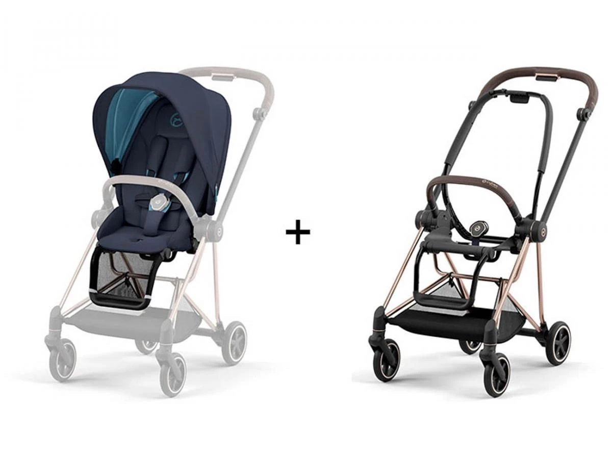 CYBEX BU550 - Poussette MIOS 3 Châssis Rose Gold Habillage Nautical Blue 2 CYBEX BU550 - Poussette MIOS 3 Châssis Rose Gold Habillage Nautical Blue – Image 2