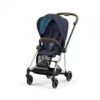 CYBEX BU553 - Poussette MIOS 3 Châssis Chrome Marron Habillage Nautical Blue