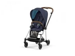 CYBEX BU553 - Poussette MIOS 3 Châssis Chrome Marron Habillage Nautical Blue