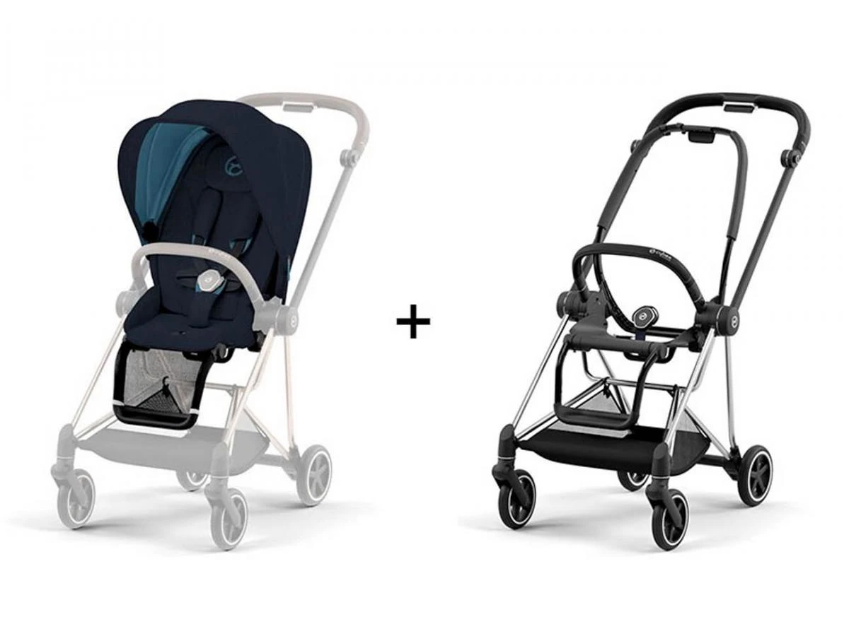 CYBEX BU564 - Poussette MIOS 3 Châssis Chrome Noir Habillage Midnight Blue 2 CYBEX BU564 - Poussette MIOS 3 Châssis Chrome Noir Habillage Midnight Blue – Image 2