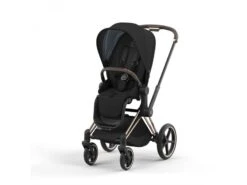 CYBEX BU566 - Poussette PRIAM 4 Châssis Rose Gold Habillage Deep Black
