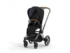 CYBEX BU569 - Poussette PRIAM 4 Châssis Chrome Marron Habillage Deep Black