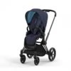 CYBEX BU575 - Poussette PRIAM 4 Châssis Matt Black Habillage Nautical Blue