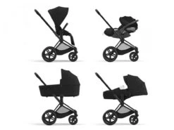 CYBEX BU575 - Poussette PRIAM 4 Châssis Matt Black Habillage Nautical Blue -Poussette Promotion Boutique cybex bu575 poussette priam 4 chassis matt black habillage nautical blue poussette priam cybex platinum 1