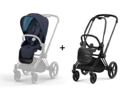 Poussette Promotion Boutique -Poussette Promotion Boutique cybex bu575 poussette priam 4 chassis matt black habillage nautical blue poussette priam cybex platinum