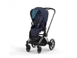 CYBEX BU576 - Poussette PRIAM 4 Châssis Chrome Noir Habillage Nautical Blue