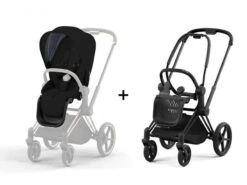 Poussette Promotion Boutique -Poussette Promotion Boutique cybex bu579 poussette priam 4 chassis matt black habillage stardust black plus poussette priam cybex platinum