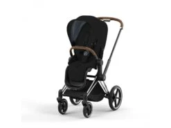 CYBEX BU581 - Poussette PRIAM 4 Châssis Chrome Marron Habillage Stardust Black Plus