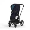 CYBEX BU587 - Poussette PRIAM 4 Châssis Matt Black Habillage Midnight Blue Plus