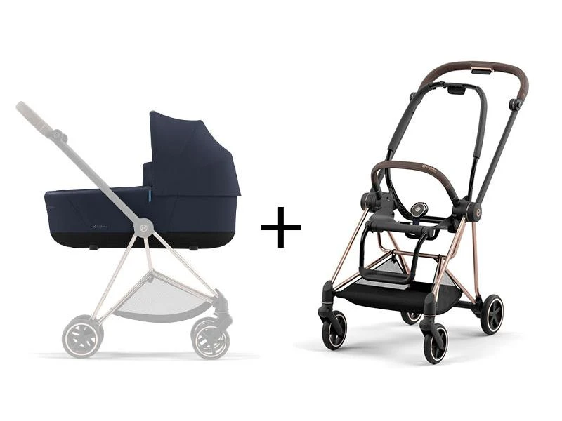 CYBEX BU602 - Poussette MIOS 3 Châssis Rose Gold Nacelle Nautical Blue Platinum 2 CYBEX BU602 - Poussette MIOS 3 Châssis Rose Gold Nacelle Nautical Blue Platinum – Image 2