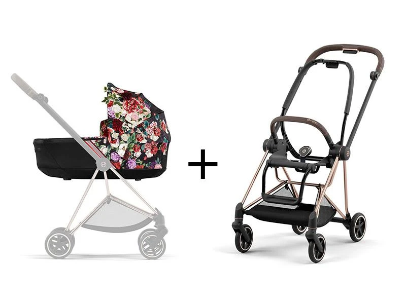 CYBEX BU609 - Poussette MIOS 3 Châssis Rose Gold Nacelle Spring Blossom Dark Platinum 2 CYBEX BU609 - Poussette MIOS 3 Châssis Rose Gold Nacelle Spring Blossom Dark Platinum – Image 2