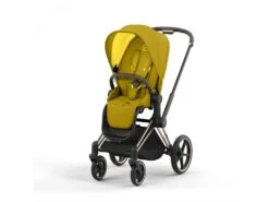 CYBEX BU628 - Poussette PRIAM 4 Châssis Rose Gold Habillage Mustard Yellow