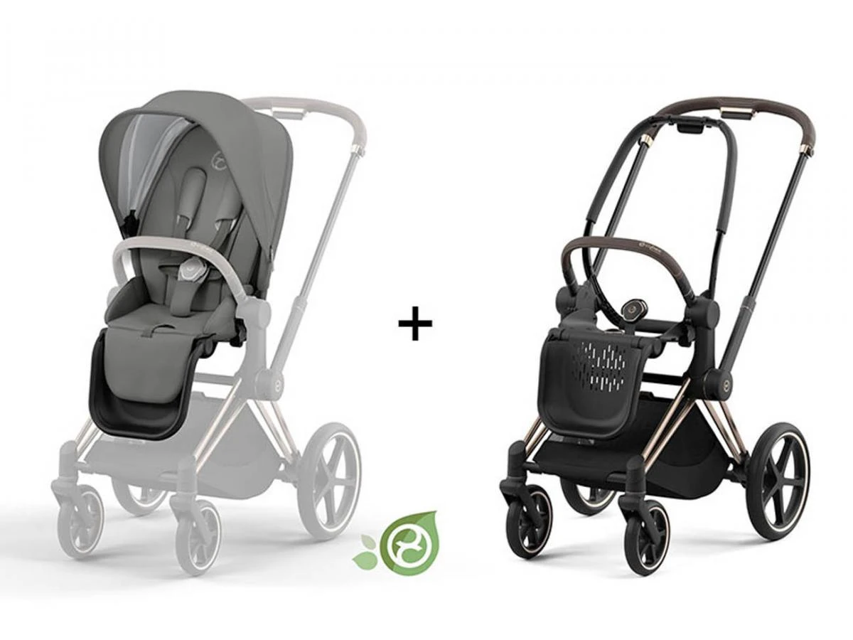 CYBEX BU634 - Poussette PRIAM 4 Châssis Rose Gold Habillage Pearl Grey (matière Recyclé) 2 CYBEX BU634 - Poussette PRIAM 4 Châssis Rose Gold Habillage Pearl Grey (matière Recyclé) – Image 2