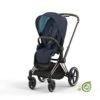 CYBEX BU636 - Poussette PRIAM 4 Châssis Rose Gold Habillage Dark Navy (matière Recyclé)
