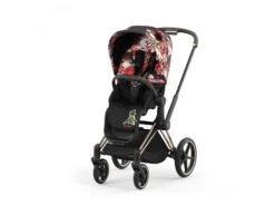 CYBEX BU646 - Poussette PRIAM 4 Châssis Rose Gold Habillage Spring Blossom Dark