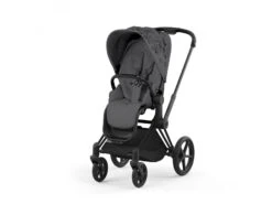 CYBEX BU652 - Poussette PRIAM 4 Châssis Rose Gold Habillage Simply Flowers Dream Grey