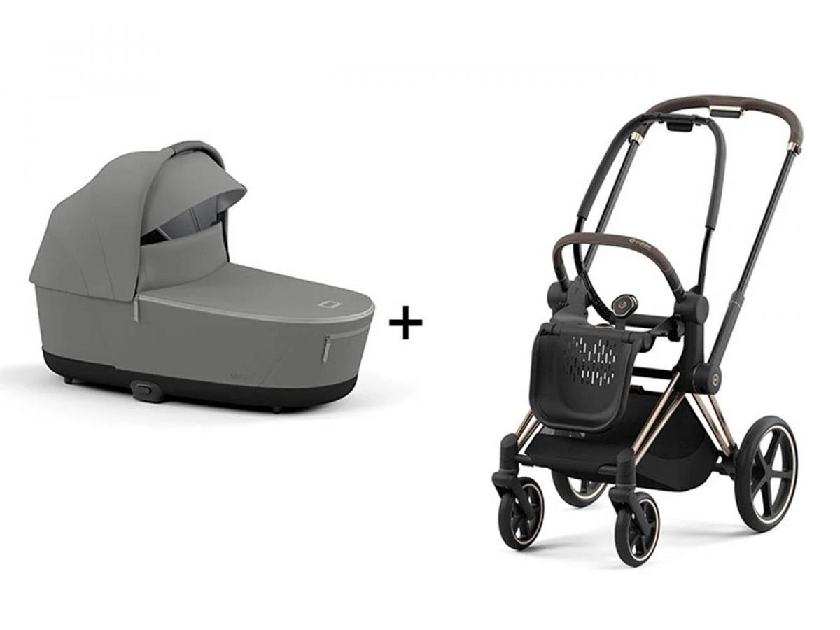 CYBEX BU656 - Poussette PRIAM 4 Châssis Rose Gold Nacelle Soho Grey 2 CYBEX BU656 - Poussette PRIAM 4 Châssis Rose Gold Nacelle Soho Grey – Image 2