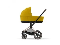 CYBEX BU660 - Poussette PRIAM 4 Châssis Rose Gold Nacelle Mustard Yellow