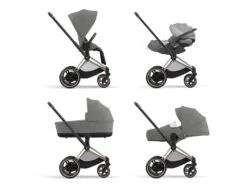 CYBEX BU674 - Poussette PRIAM 4 Châssis Rose Gold Nacelle Manhattan Grey Plus (Tissu Premium) -Poussette Promotion Boutique cybex bu674 poussette priam 4 chassis rose gold nacelle manhattan grey plus tissu premium 1600 1
